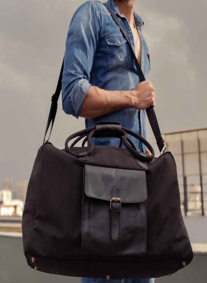 Mona B 30L Travel Duffle Bag for Men and Women with Adjustable Shoulder Strap - Black - Image 4